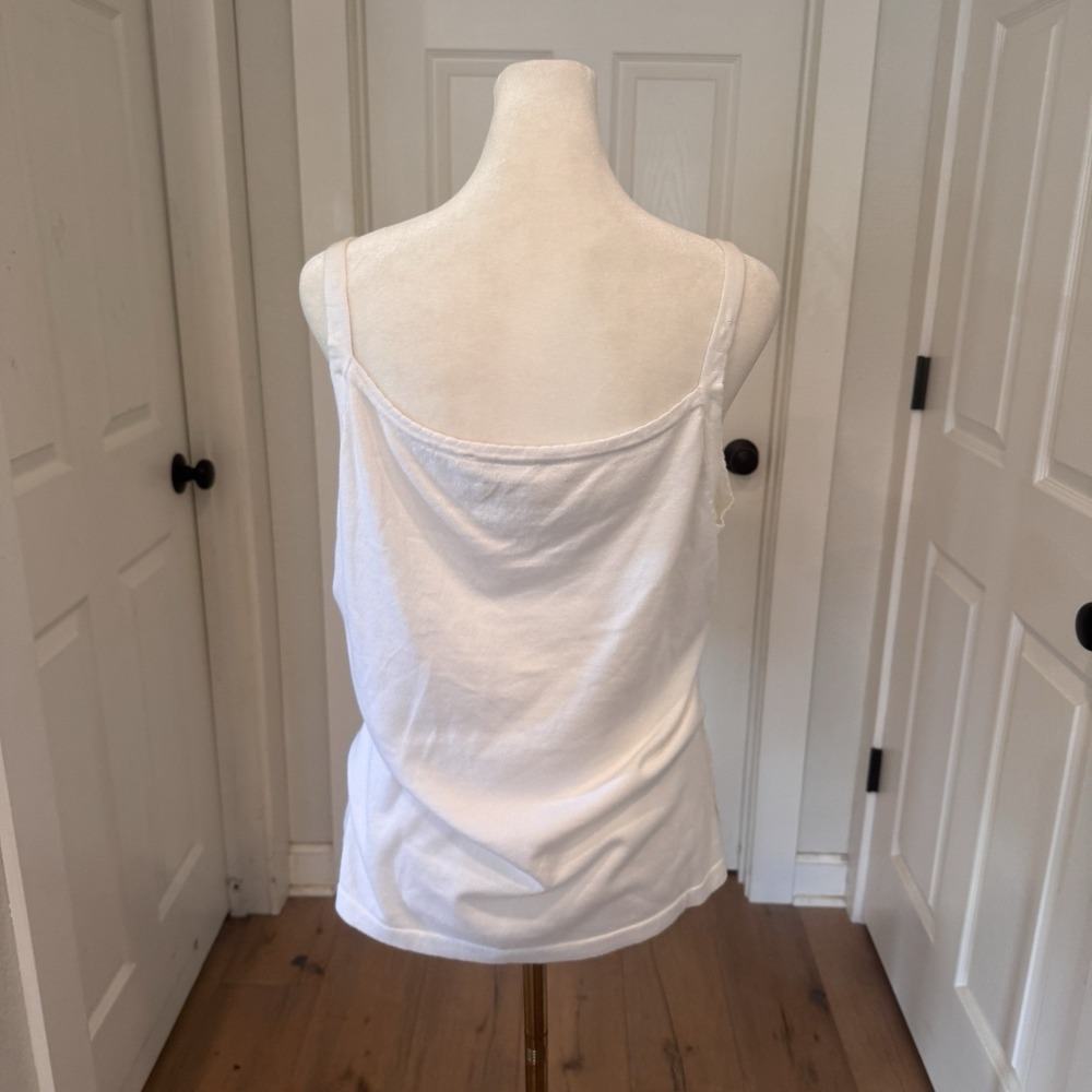 Peter Nygard White‎ Lace Embellished Floral Sequin Beaded Cami Tank Top Sz L - Picture 4 of 9